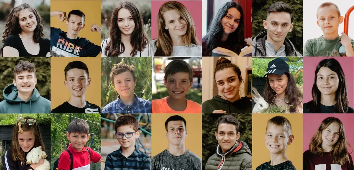 Children at Onesimus House orphanage in Timisoara, Romania.