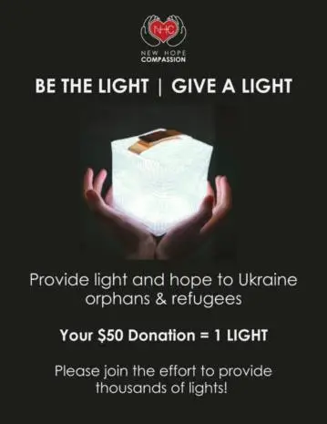 Be the Light — LED solar lights provided to schools in Ukraine.